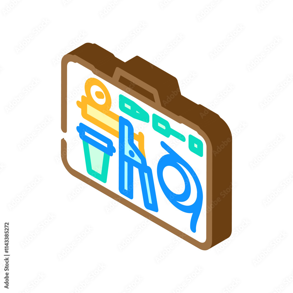 brake bleeder kit isometric icon vector. brake bleeder kit sign. isolated symbol illustration brake bleeder kit isometric icon vector. brake bleeder kit sign. isolated symbol illustration