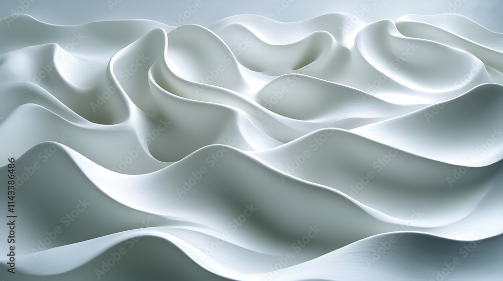 Abstract White Sculpted Waves Flowing Seamlessly Abstract White Sculpted Waves Flowing Seamlessly