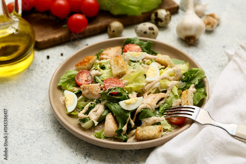 Healthy caesar salad with c...