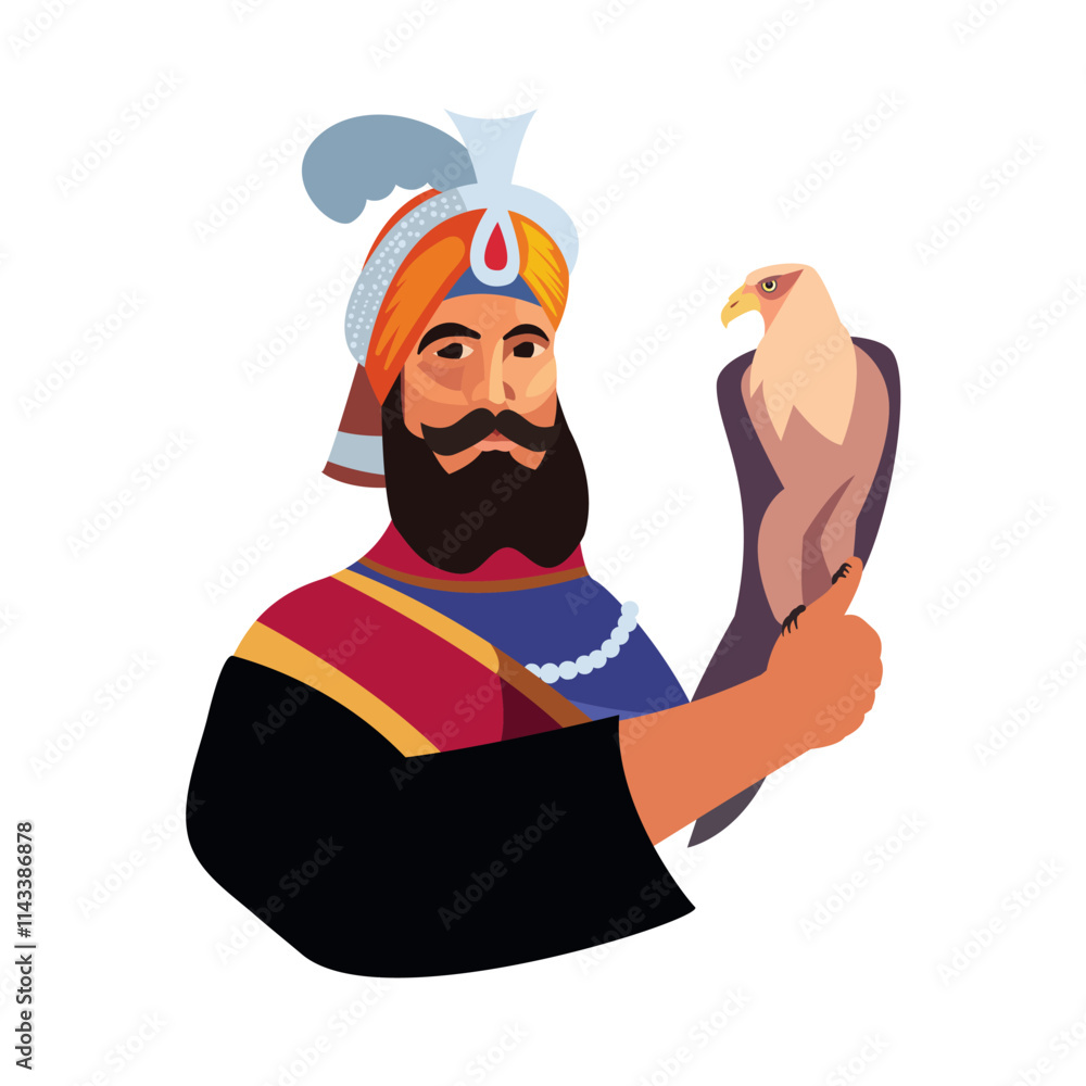 Obraz premium gobind singh with eagle
