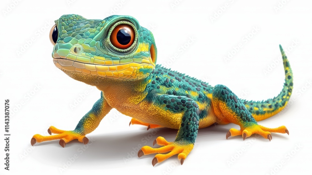 Fototapeta premium beautiful lizard clipart isolated on white background lizard