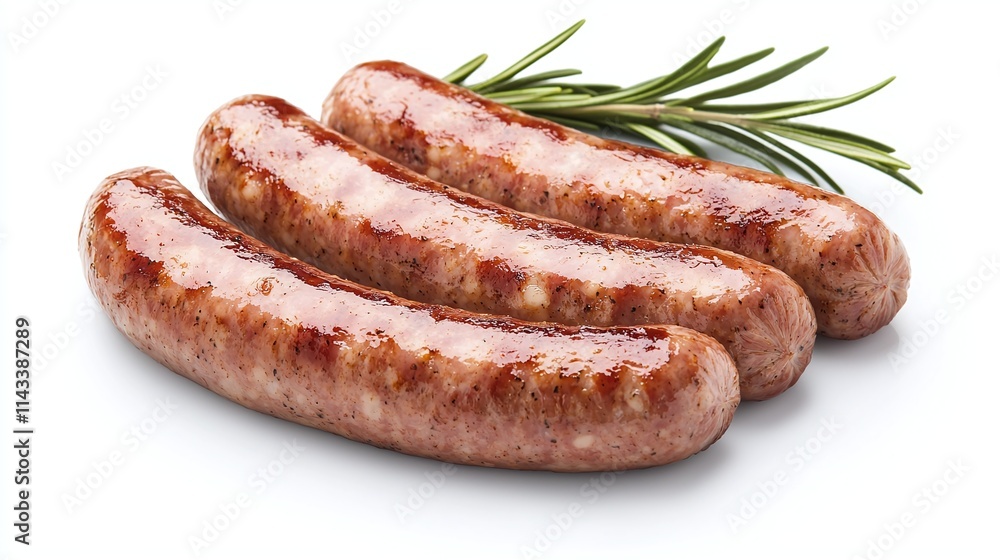Delicious Grilled Sausages with Rosemary Garnish Delicious Grilled Sausages with Rosemary Garnish