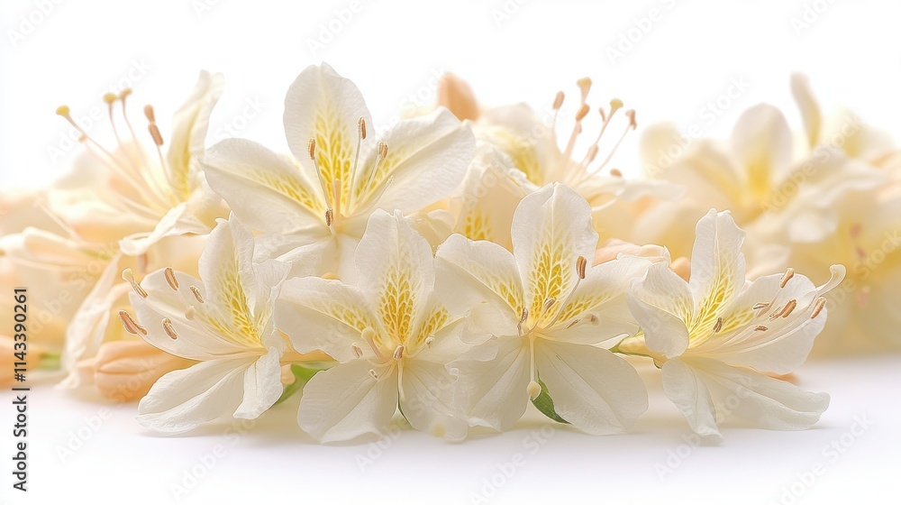 Obraz premium close up of honeysuckle jasmine photo isolated on white background honeysuckle jasmine