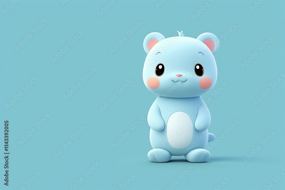 there is a blue teddy bear with a white nose and ears there is a blue teddy bear with a white nose and ears