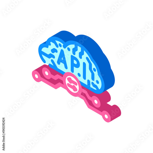 api connection cloud computing isometric icon vector. api connection cloud computing sign. isolated symbol illustration