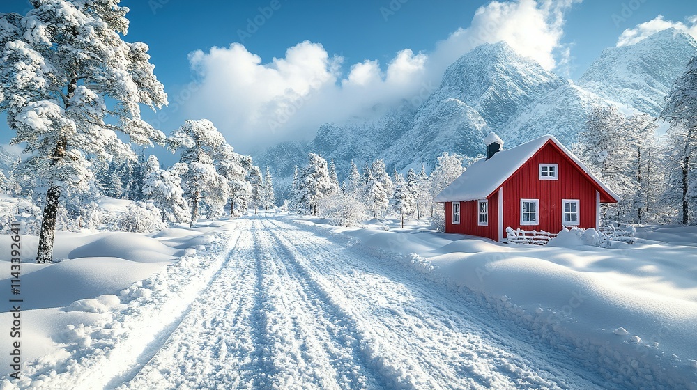 Naklejka premium Winter Wonderland Greeting Card: 