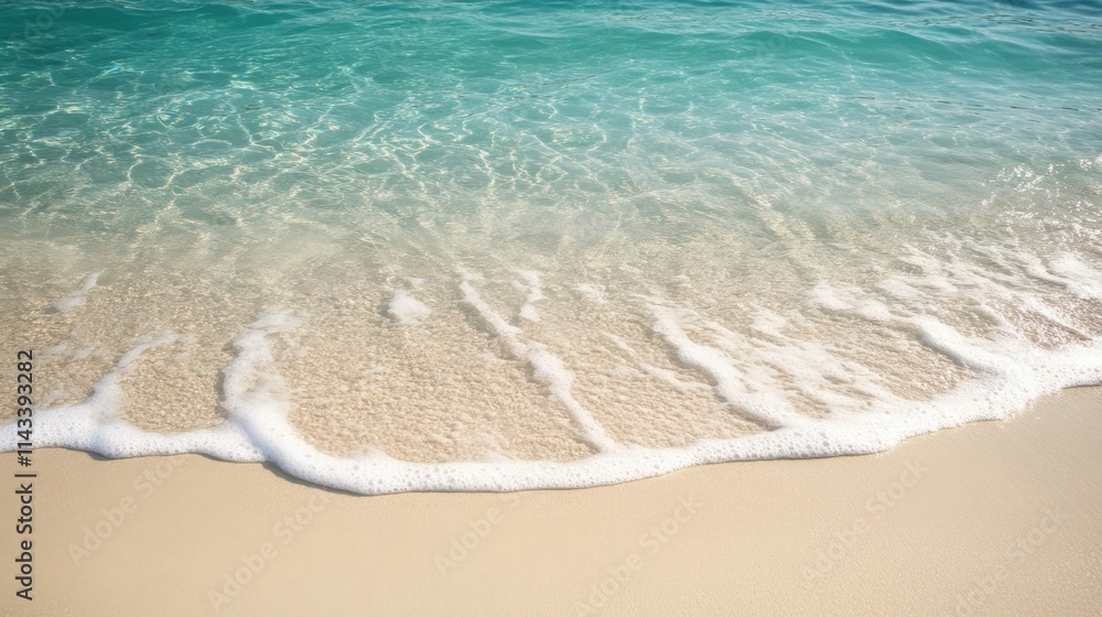 Obraz premium Tranquil Seashore with Gentle Waves and Clear Turquoise Water