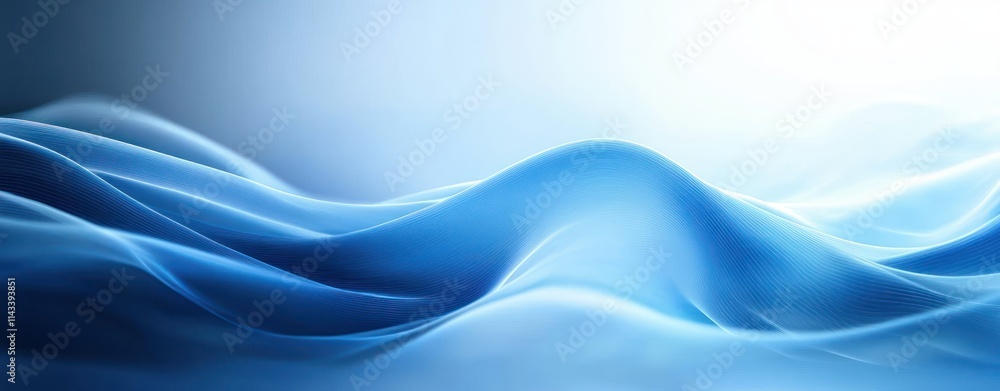 Fototapeta premium Serene Abstract Blue Wave Background with Smooth Gradients and Soft Lighting