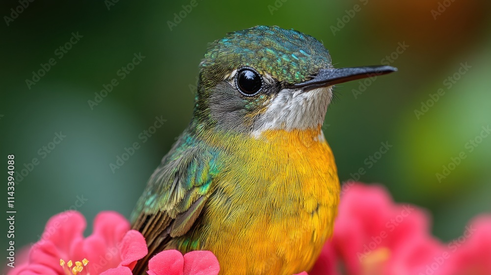 Naklejka premium hummingbird close up stock image isolated on white background hummingbird