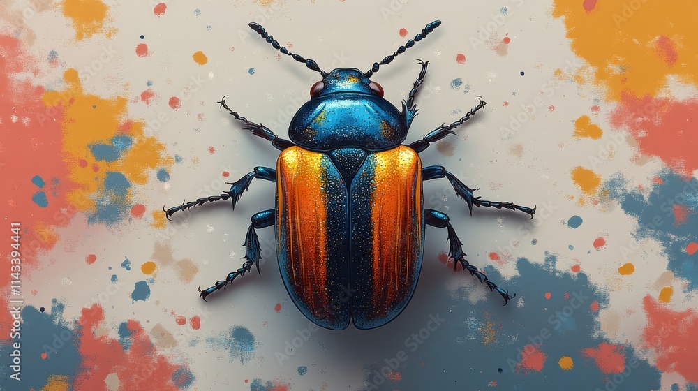 Fototapeta premium illustration of beetle isolated on white background beetle