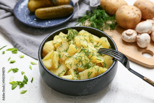 Freshly boiled diced potato...