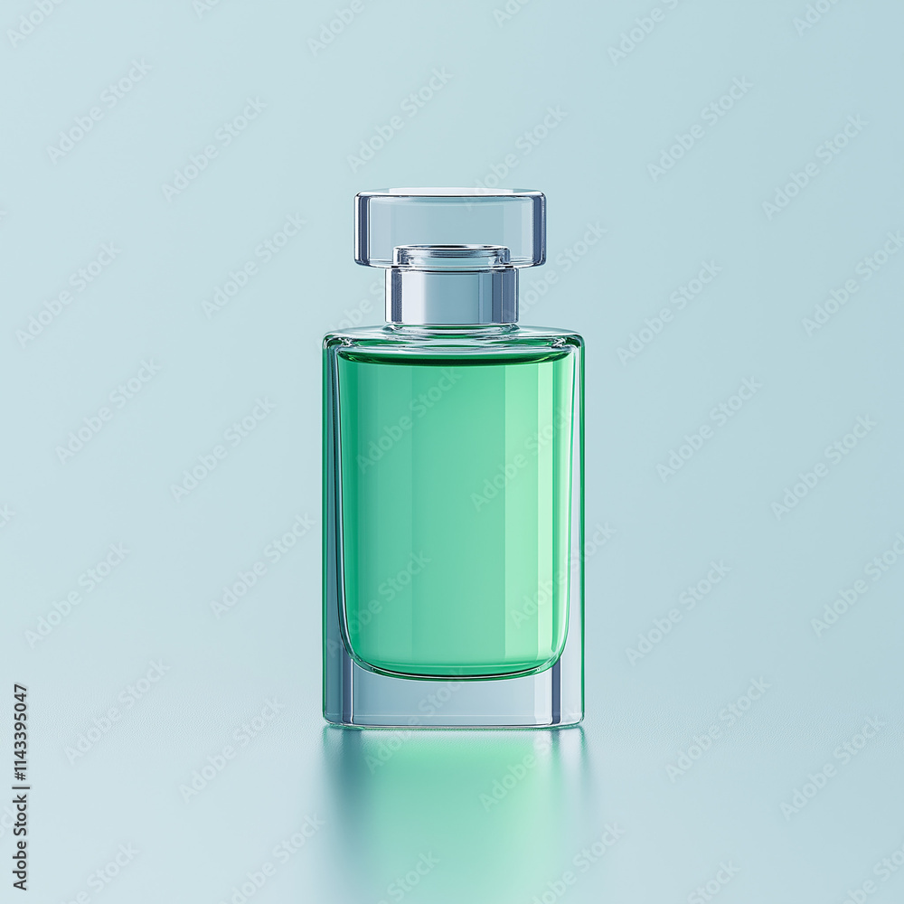 Exotic and Appealing Fragrance Oil Vial with Jade-Toned Background Exotic and Appealing Fragrance Oil Vial with Jade-Toned Background
