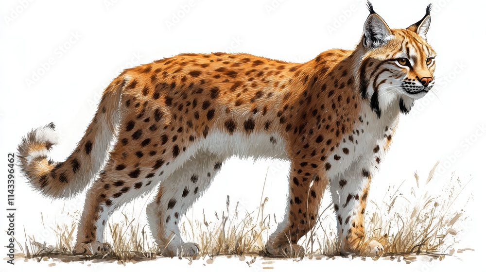 Obraz premium illustration of lynx isolated on white background lynx