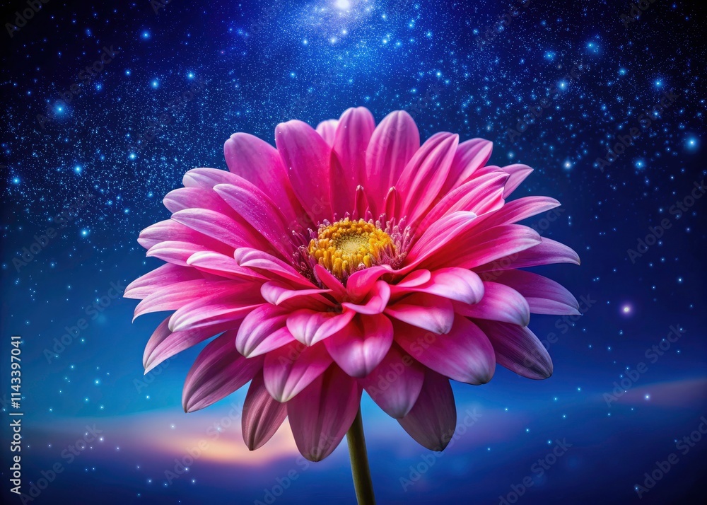 Night Bloom: Pink Flower, Blue Sky, Night Photography, Celestial, Dark, Floral, Beautiful, Stunning, Galaxy, Stars Night Bloom: Pink Flower, Blue Sky, Night Photography, Celestial, Dark, Floral, Beautiful, Stunning, Galaxy, Stars