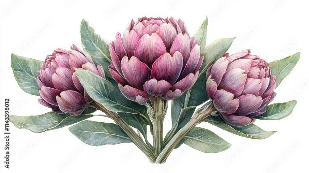 Fototapeta premium illustration of an artichoke isolated on white background