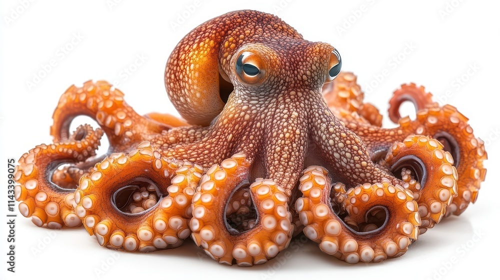Obraz premium octopus close up stock image isolated on white background octopus
