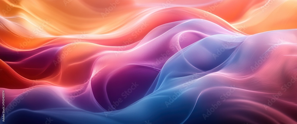 Obraz premium Vibrant Curved Ribbon Abstract Composition