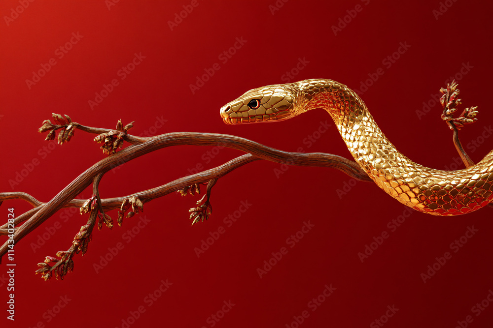 Gold snake 3d illustration wallpaper background Gold snake 3d illustration wallpaper background