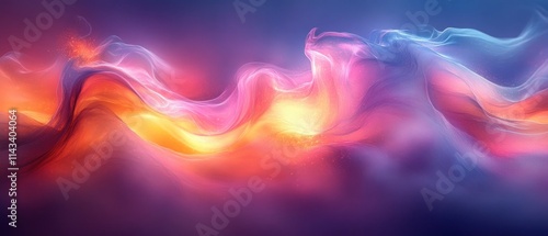 Abstract Wave Composition with Vibrant Fluid Art in Pink Purple and Teal