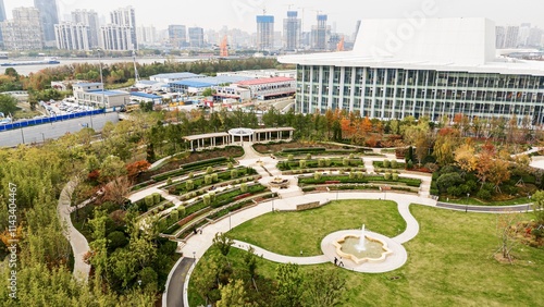 Photography Explore the beauty of Shanghai World Flower Garden terrace garden fountain from