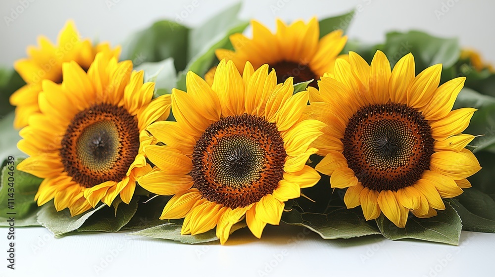 Obraz premium sunflower close up stock image isolated on white background sunflower