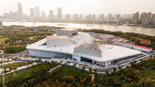 Canvas Print Exploring the Forest of Music with the Shanghai Grand Opera House in the Backgro