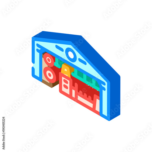 textile factory industry isometric icon vector. textile factory industry sign. isolated symbol illustration