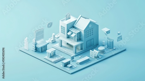 An infographic design showcasing key estate planning concepts, including charts and icons, with a soothing blue background that conveys trust and clarity.