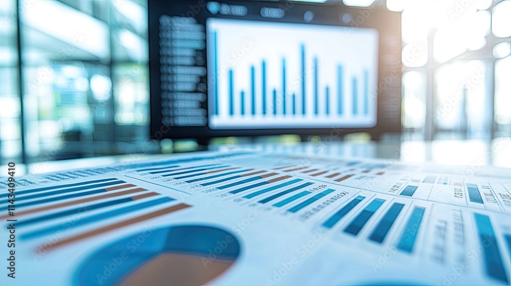 A sleek and modern educational banner displaying charts and graphs in a bright office setting, with a professional looking at the data on a screen. A sleek and modern educational banner displaying charts and graphs in a bright office setting, with a professional looking at the data on a screen.