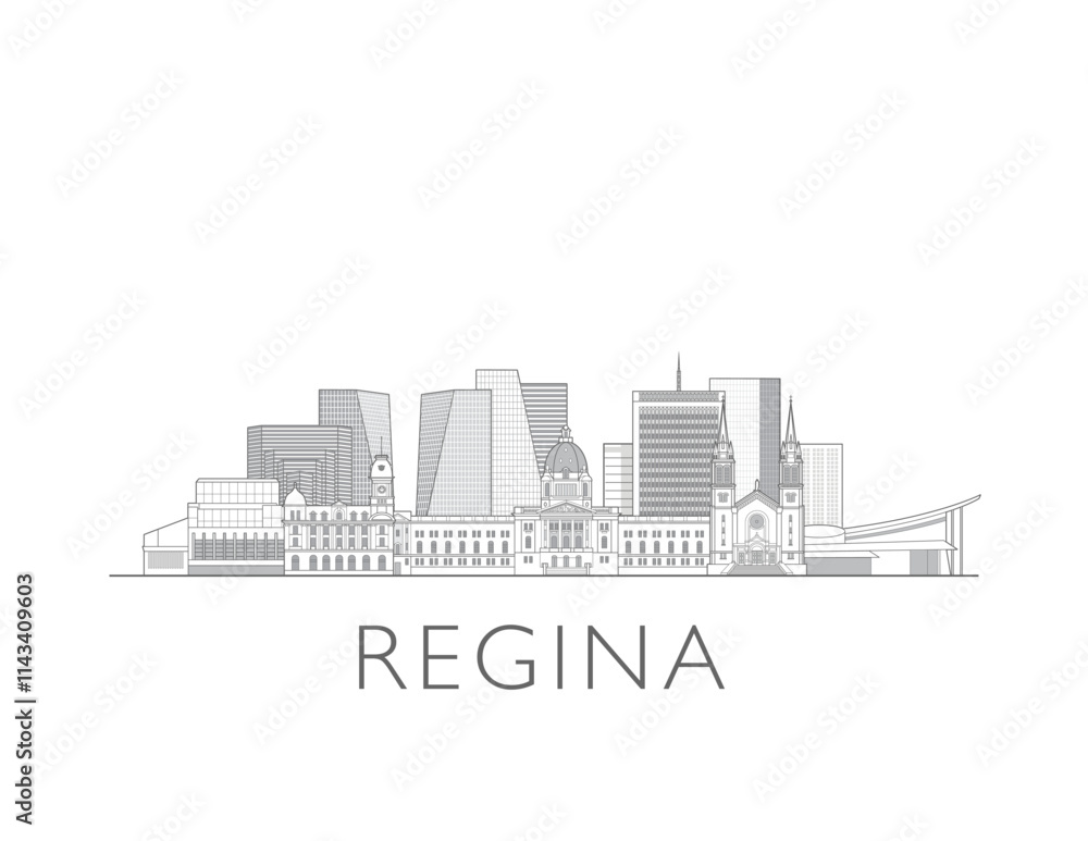Fototapeta premium Regina skyline cityscape vector illustration