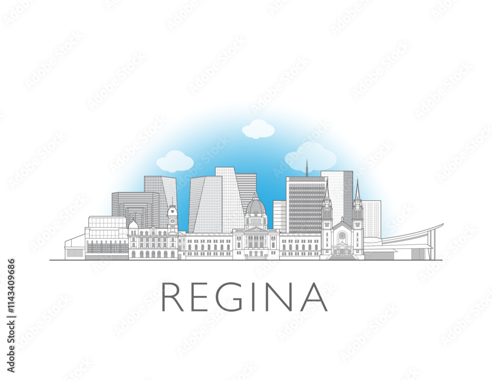 Obraz premium Regina skyline cityscape vector illustration