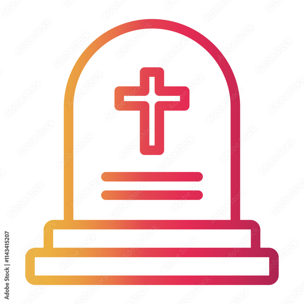 Obraz premium tomb Line Gradient Icon