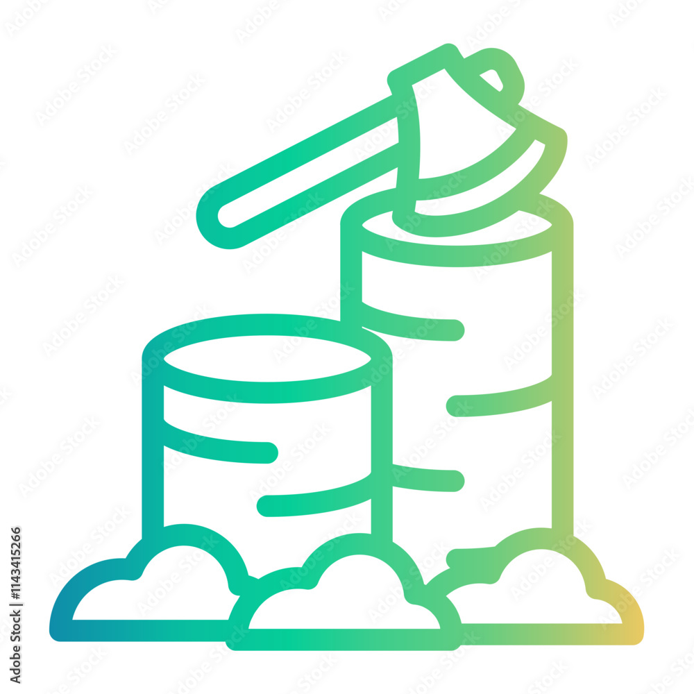 axe Line Gradient Icon axe Line Gradient Icon