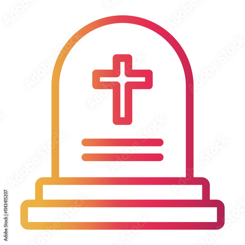 tomb Line Gradient Icon