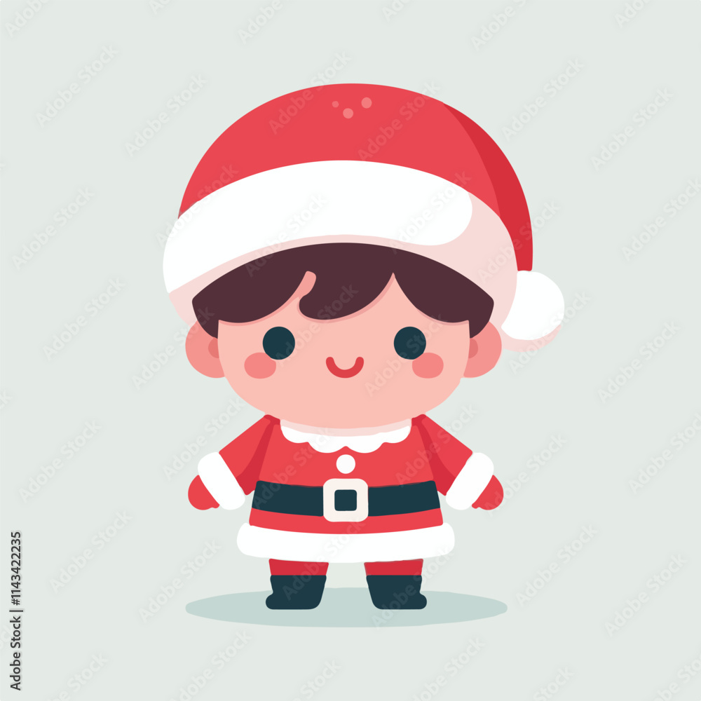 vector image of a small child wearing a Christmas costume vector image of a small child wearing a Christmas costume