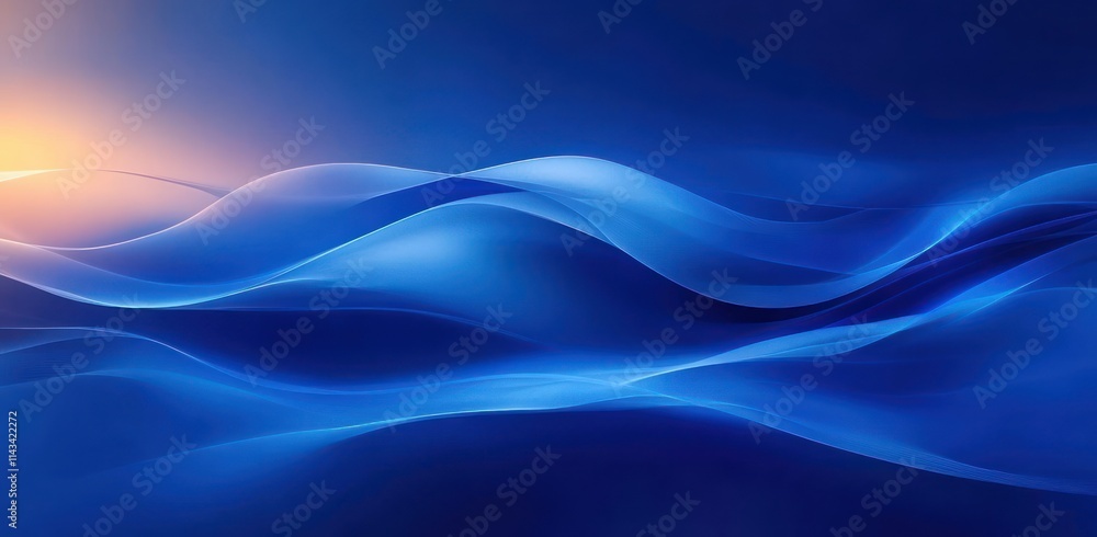 Blue Waves Serene Abstract Landscape Smooth Minimalism Dramatic Lighting Flowing Design Blue Waves Serene Abstract Landscape Smooth Minimalism Dramatic Lighting Flowing Design