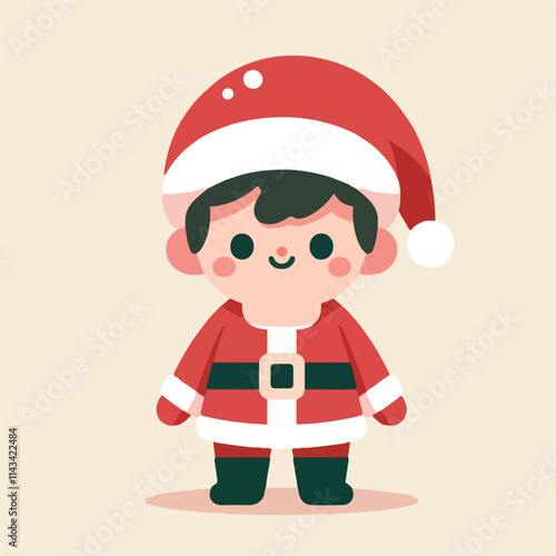 vector image of a small child wearing a Christmas costume