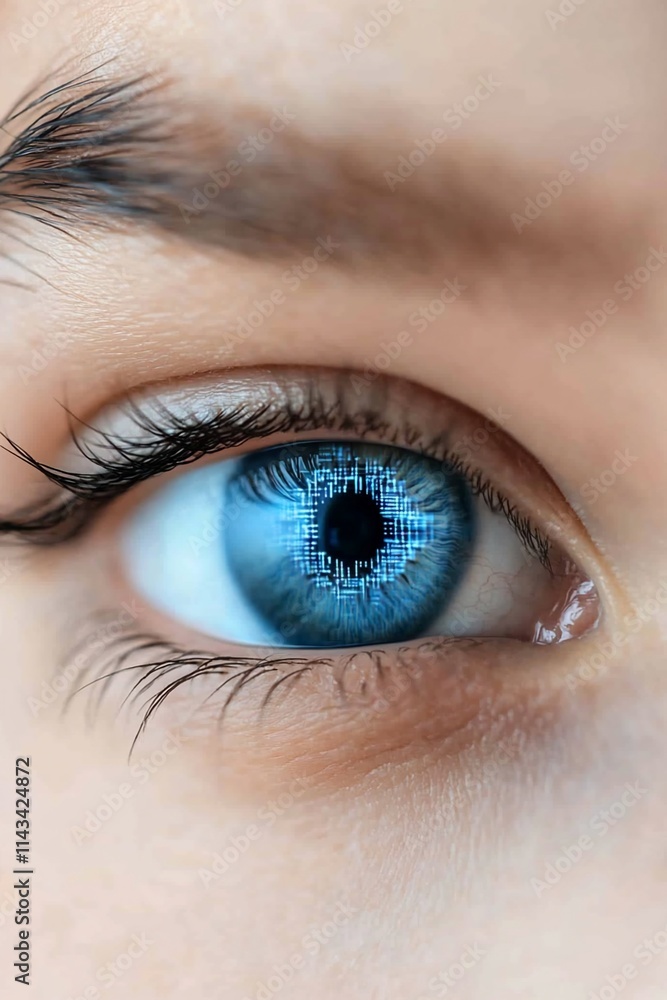 Close-up of a vibrant blue eye. Close-up of a vibrant blue eye.