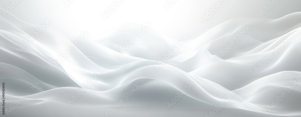 Obraz premium abstract smooth white waves minimalist high-key lighting soft shadows ethereal background design