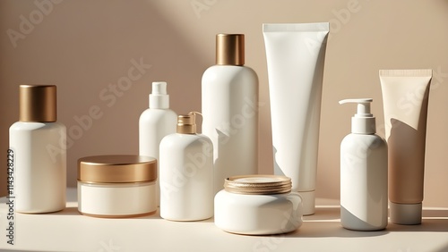 A display of organic beauty products with clean and minimalist designs in a boutique