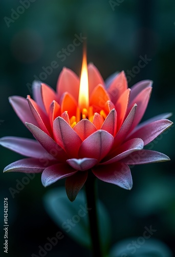 Stunning Close-Up of Magic Candles with Herbal Elements and Colorful Blossoms, Featuring Hyper Realistic Details and Cinematic Mood Lighting
