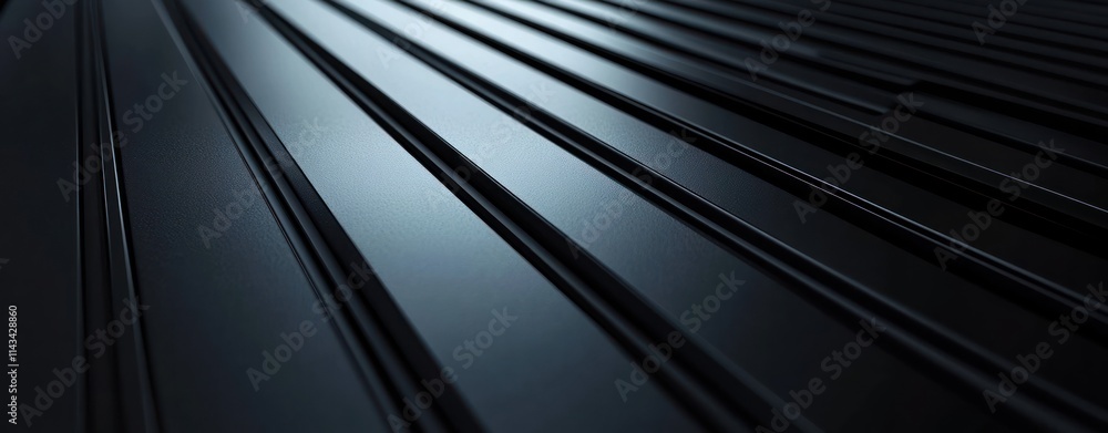 Sleek Dark Metallic Minimalist Background with Parallel Lines and High Contrast Lighting Sleek Dark Metallic Minimalist Background with Parallel Lines and High Contrast Lighting