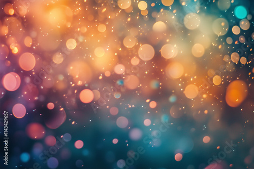 Beautiful Colorful Fireworks with bokeh on dark background.