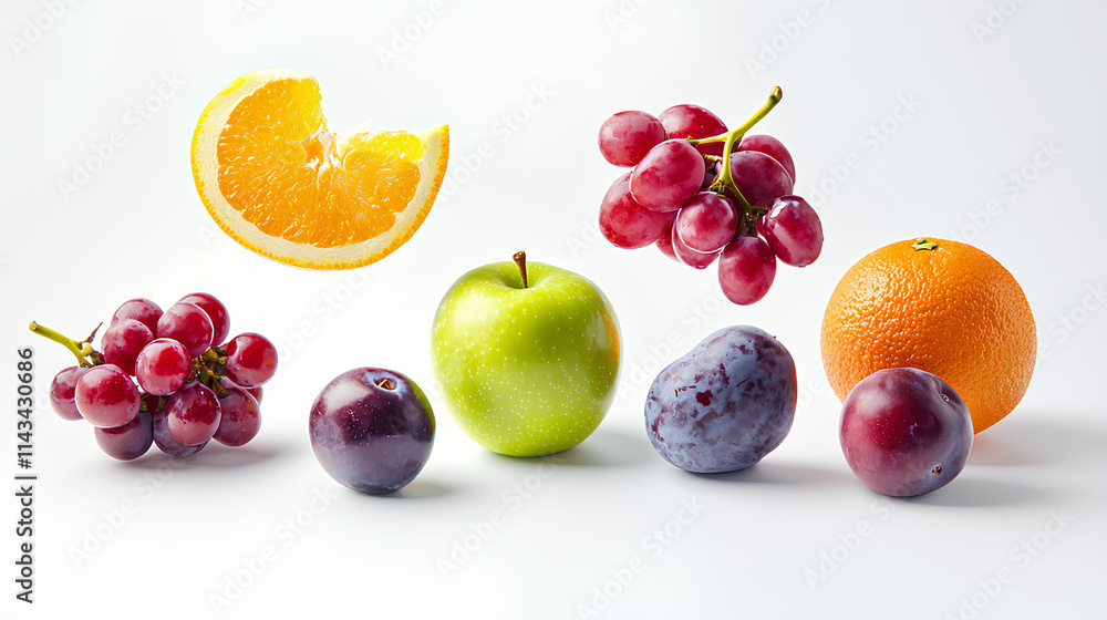 Colorful Fresh Fruits with white background. Colorful Fresh Fruits with white background.
