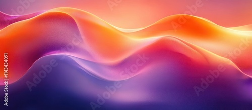 Vibrant Abstract Waves Background in Orange and Purple with Smooth Gradients and Minimalistic Composition