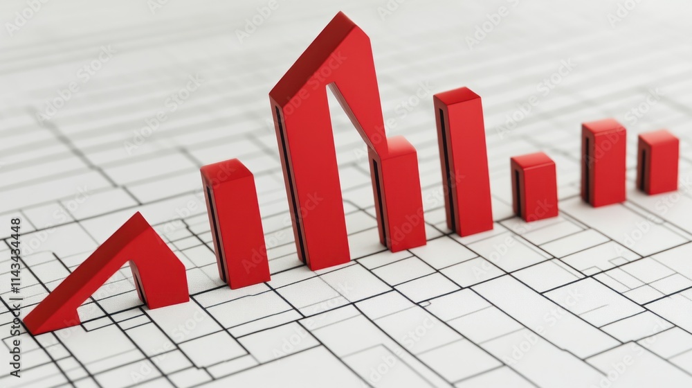 A bar chart showing fluctuating financial trends A bar chart showing fluctuating financial trends
