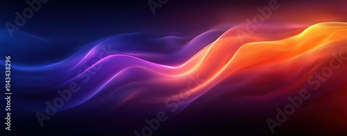 Abstract Gradient Composition with Purple and Orange Flowing Lines