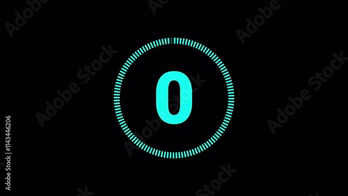     Circle countdown timer five second animation from 05 to 0 seconds on transparent background with alpha channel, 05 second countdown timer, Countdown video






