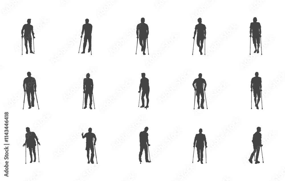 People with crutch svg, People with crutch silhouette, Patient with crutches silhouette, Patient with crutches svg, People with crutch vector set. People with crutch svg, People with crutch silhouette, Patient with crutches silhouette, Patient with crutches svg, People with crutch vector set.