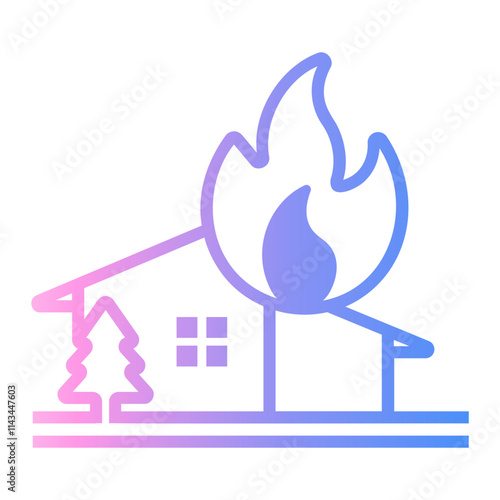 fire Line Gradient Icon